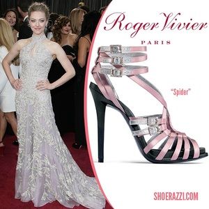 NWB  Roger Vivier pink satin Spider sandals shoes
